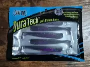 Dura Tech Soft Fishing Plastics New 5" Black Purple Paddle Tail