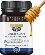 BERRINGA Bioctive Australian Raw Super Manuka Honey MGO 550+ 500g - 100% Pure Independently Tested, Certified, Traceable with Natural Enzymes, Antioxidants, Genuine Natural Superfood, Non GMO