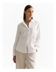 [Trenery] Linen Classic Shirt in White