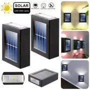 Outdoor Solar 2-LED Deck Lights Path Garden Patio Pathway Stairs Step Fence Lamp