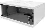 DIGITUS Network Cabinet - 19 Inch Rack 4 U - Unmounted - Wall Mounted - 400 mm Depth - Load Capacity 60 kg - Glass Door - Grey