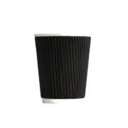 8oz Ripple Wall Coffee Cup - Black (500pcs/ctn)