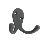 Zenith 30mm Matte Black Double Robe Hook