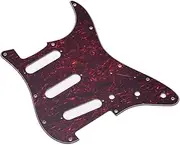 Standard 11 Hole Guitar Pickguard 3 Ply Panels Pickguard with Screws for St Guitar Red Tortoise Shell