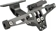 Compatible with Suzuki GSXR GSX-R 600 750 1000 K1 K2 K3 K4 K5 K6 K7 K8 K9 CNC Motorcycle License Number Plate Frame Holder Bracket with LED(Gray)