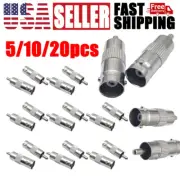 BNC Female Coupler Plug to RCA Male Coax Connector for CCTV Camera 5/10/20Pcs