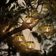 2Pcs Outdoor Solar Light Sconce Hanging Lantern Water-Resistant Garden Lamp-Style 1