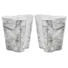 Home Square Ava 18" Contemporary Concrete Small End Table in White - Set of 2