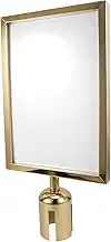 TEHAUX Stanchion Sign Holder, Stainless Steel, Golden, A4 Size, Double Sided Stanchion Top Sign Frame for Crowd Control Stanchions-Accessories, for Airports, Banks, Hotels, Exhibitions