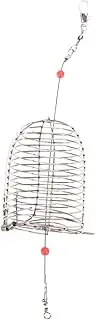 GANAZONO Fishing Trap Basket Bait Cage Spring Lid Lightweight Stainless Steel for Lure Holding