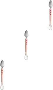 BUTIFULSIC 3pcs Fruit Scraper Spoon Spoon Portable Spoon Food Spoon Drink Spoons Beverage Dispenser Dinner Spoon Silicone Spoon Grapefruit Spoons Pink