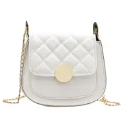 Fashion Lattice Pattern Crossbody Bag Women Semicircle Classic Elegant PU Leather Shoulder Pouch Crossbody Shoulder Bag