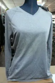 Adidas Team Climalite Womens Collegiate Heathered Gray Long Sleeve T-Shirt 3872W