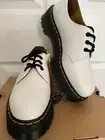 NIB Dr Martens 1461 Quad Retro White Leather Platform Shoes Mens 8 Womens 9