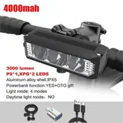 6000lm Bicycle Light Front 8000mah Bike Light Ipx5 Waterproof Flashlight Usb Charging Headlight For Mtb Road Cycling Lamp 4000 mah