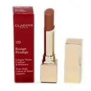 CLARINS ROUGE PRODIGE TRUE-HOLD COLOUR & SHINE LIPSTICK 3G #123 NIB-442031