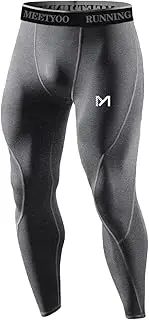 [MEETYOO] Men’s Leggings, Sports Compression Tights Quick Dry Base Layer Bottom Training Pants for Running Cycling Workout Gym