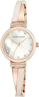 [Anne Klein] Women's AK/2216BLRG Swarovski Crystal-Accented Rose Gold-Tone and Blush Pink Bangle Watch