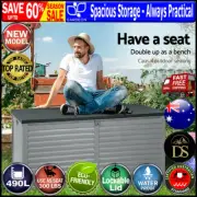 Gardeon Outdoor Storage Box 490L Bench Seat Indoor Garden Toy Tool Sheds Chest