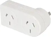Maxem Power Left Hand Side 2 Socket Double Power Adapter