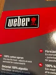 Weber Grill Red Apron 6476 Mens Summer Bbq Patio Cook