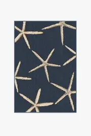 120' x 185' | Machine Washable Runner Rug | Kid & Pet Friendly | Indoor Rug | Starfish Navy Rug | Ruggable