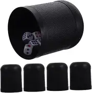FOYTOKI Dice Cup Mini Shaker Cup Set 5 Black Dice Cups 25 Dice for Entertainment Random Style