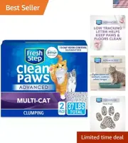 Clumping Cat Litter, Advanced, Clean Paws Multi-Cat, Extra Large, 37 Pounds t...