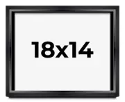 18x14 Shadow Box Frame Black | 1.25 inches Deep Real Wood Contemporary Shadowbox