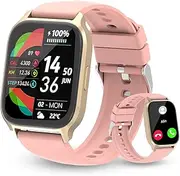 [NKMSAGE] Smart Watch for Women Men, Blood Pressure Monitor Fitness Tracker, 1.85'' HD Touch Screen Pedometer, Calories, Heart Rate Sleep Monitor, IP68 Waterproof Activity Tracker Android iOS