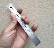 TC4 Titanium Alloy Ruler Scale Protractor Creative Ruler w/ CM Inch EDC Tool