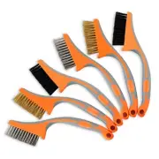 Wire Brush Set 6PCS, Brass/Stainless Steel/Nylon Bristles Wire Scratch Brush,...