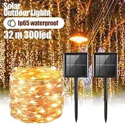 1pc LED Solar Light, Outdoor Waterproof 8Modes Fairy Garland String Lights, Solar Lamp Wedding New Year Holiday Decoration For Christmas Tree Party Garden Outd