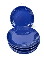 Set 6 Pier 1 Essentials China Azure Cobalt Blue 7 3/4" Salad Plates