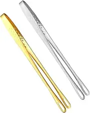 2pcs Stainless Steel BBQ Clamps Steak Clamps Cooking Tongs Barbecue Accessory Outdoor Supply