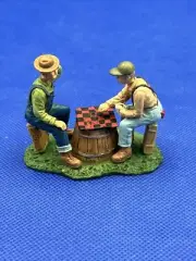 Midwest Cannon Valley Two Old Timers Playing Checkers Miniature