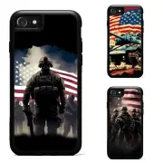 Funny Covers For iPhone XS 11 12 13 14 15 16 Pro Max military surrounded flag US
