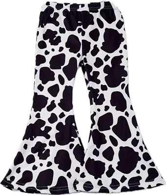 NEW Girl's Cow Print Bell Bottom Pants