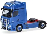 Herpa Truck Model Mercedes-Benz Actros, Gigaspace Solo Tractor 2 Axles with Lamp Bracket and Impact Protection, Miniature in Scale 1:87, Collectable, Made in Germany, Plastic