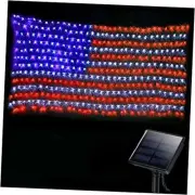 DBFAIRY Outdoor,420 LEDs American Flag Net Lights Solar American Flag Lights