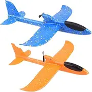 Abaodam 2pcs Electric Plane Gliders for USB Rechargeable Hand Throwing Airplane for Outdoor Fun Random Colors Boosts Practical Skills Parent Interaction Random Color