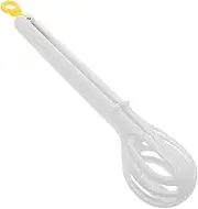 Beatifufu Mixing Tools for Baking Egg Whisk Tongs More In-one Kitchen Utensil for Egg Beating Noodle Serving White