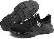 [WCXTY] Steel Toe Sneakers for Men Work,Casual Breathable Safety Shoes for Men,Indestructible Composite Steel Toe Boots for Men,for Industrial Construction (Color : Black, Size : 6.5)