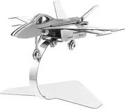 jojofuny 1pc Fighter Jet Model Plane Sculpture Airplane Ornament Desktop Ornament Cabinet Decor Airplane Model Fighter Craft Decoration Attack Plane Model Fighter Stainless Steel Silver