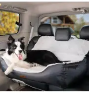 FUNNIU Dog Car Seat for Large Dog or 2 Small/Medium Dogs Soft Short Plush Fabric