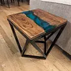 Square Epoxy Table Tops, Wood Resin Table, River Coffee Table, Home Decors