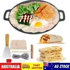 34cm Cast Iron Induction Crepes Pan Baking Cookie Pancake Pizza Bakeware Kitchen