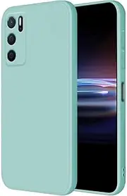 [HONLEN] Case for Oppo A16 / Oppo A16s / Oppo A54s, Protective Case, Liquid TPU Silicone Mobile Phone Case with Drop Protection, Scratch-Resistant and Non-Slip Silicone Cover, Light Cyan