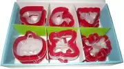 COOKIE CUTTER & STENCIL SET ~ 12 Fun Shape Cookie Cutters & 12 Stencils ~ Red