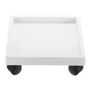 Square Planter Caddy with Wheels, 11.4 In Rolling Plant Stand Trolley, White